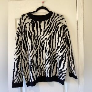 Hemish Chic Zebra Patterned Crew Neck Sweater size 3XL BNWT